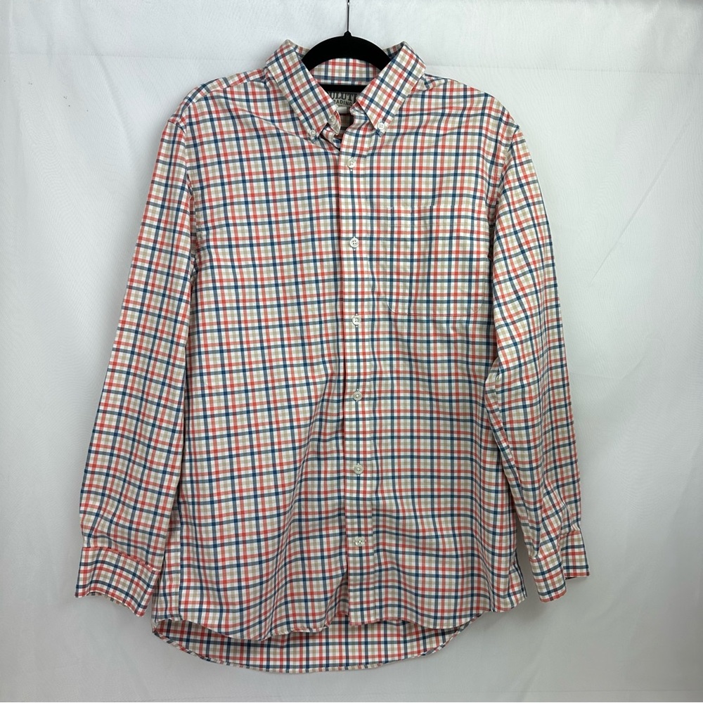 Duluth Trading Co. Trim Fit Button Down Plaid Size Large Shirt
